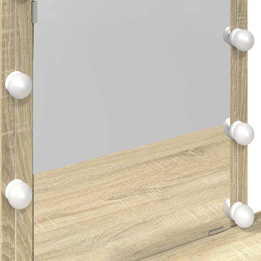 Schminktisch mit LED-Beleuchtung Sonoma-Eiche 100x40x130 cm