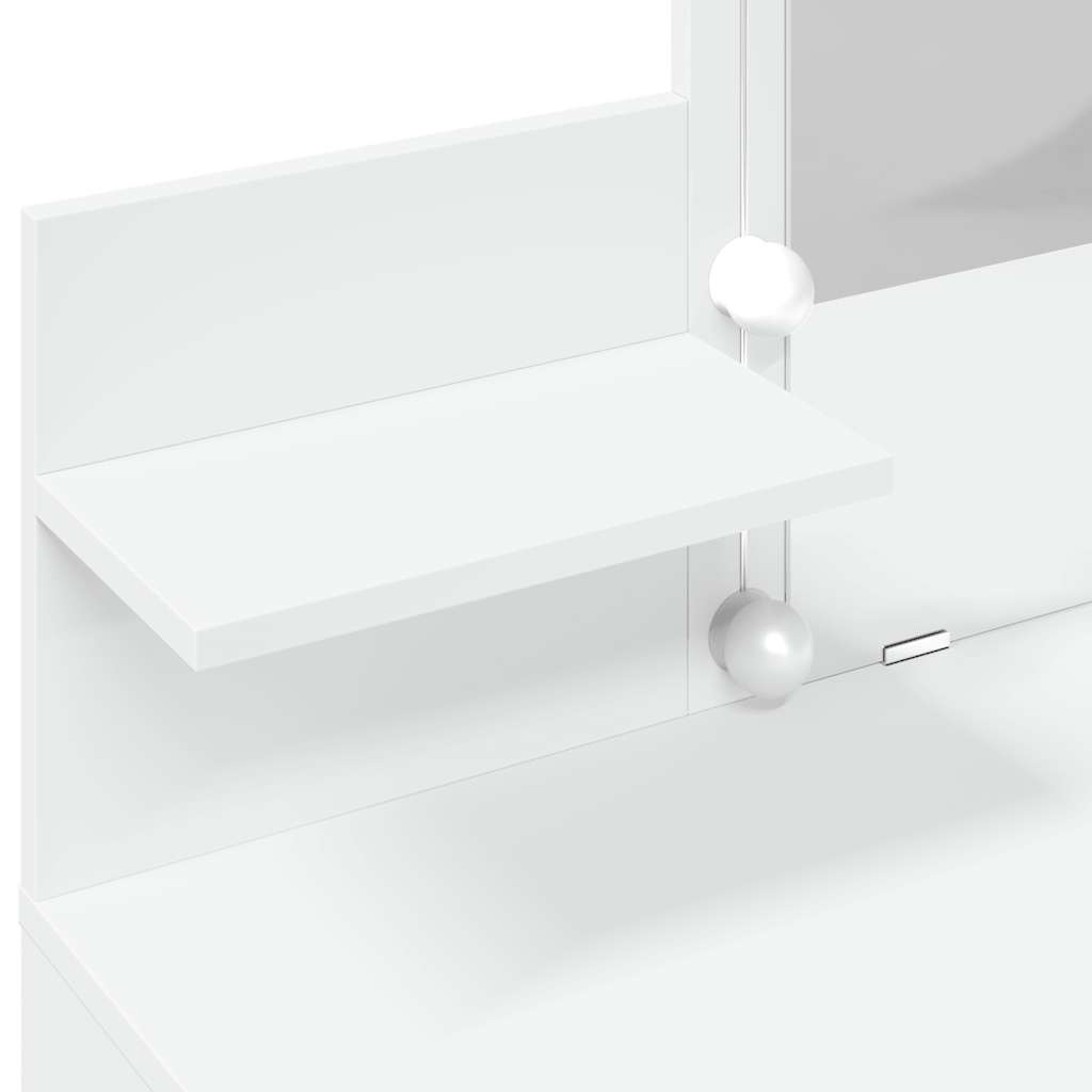 Schminktisch mit LED-Beleuchtung Weiß 100x40x130 cm
