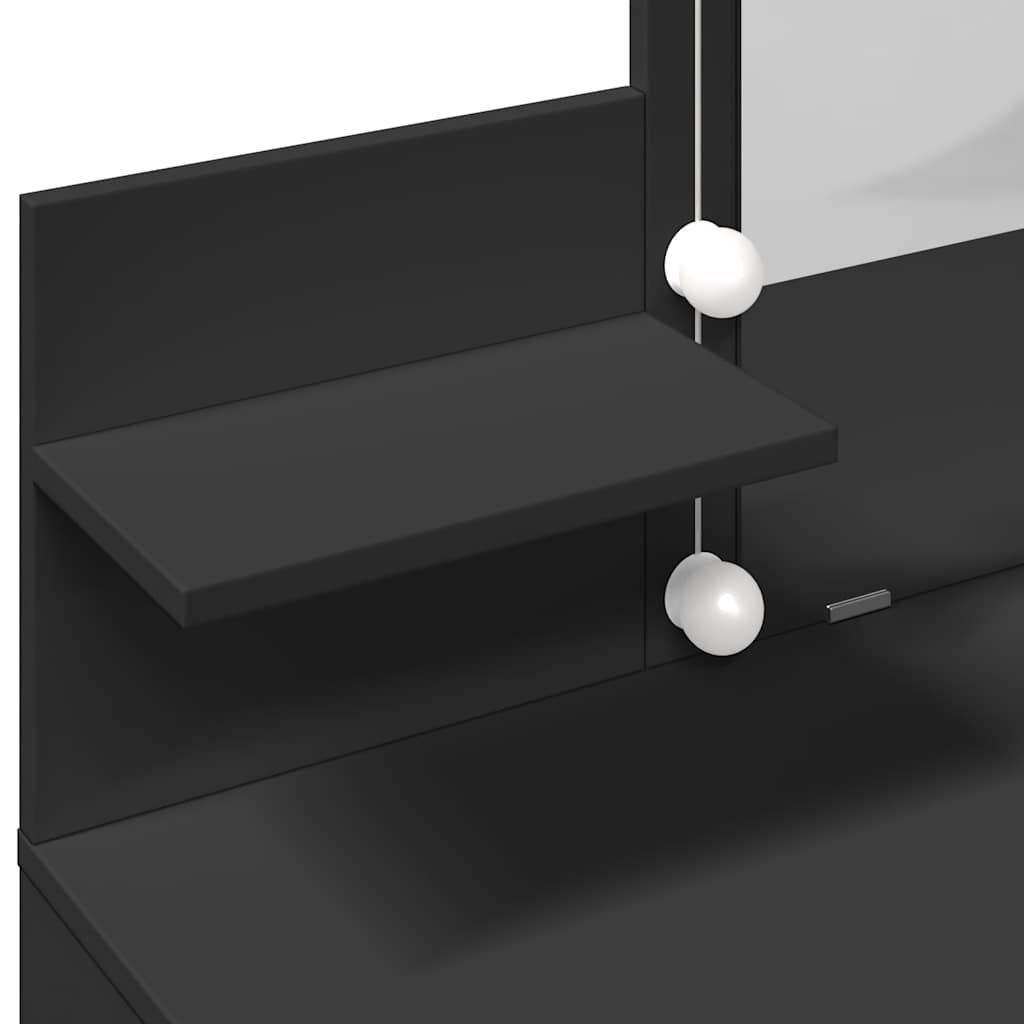 Schminktisch mit LED-Beleuchtung Schwarz 100x40x130 cm