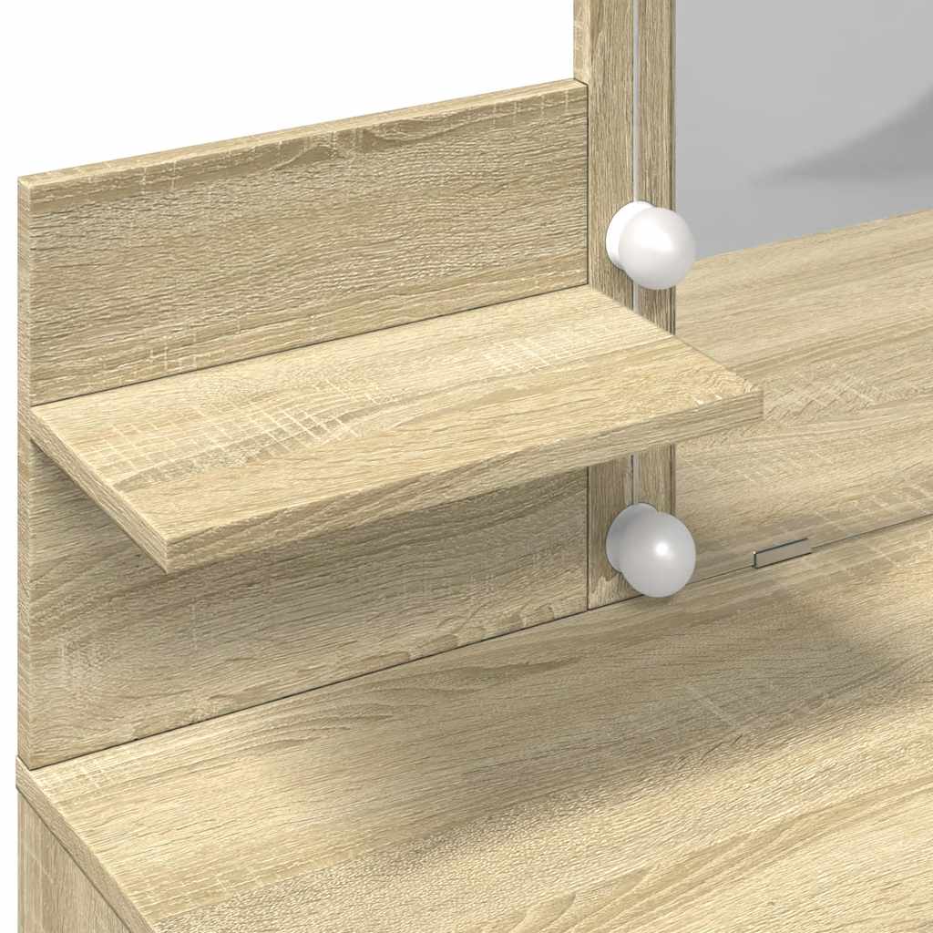 Schminktisch mit LED-Beleuchtung Sonoma-Eiche 100x40x130 cm