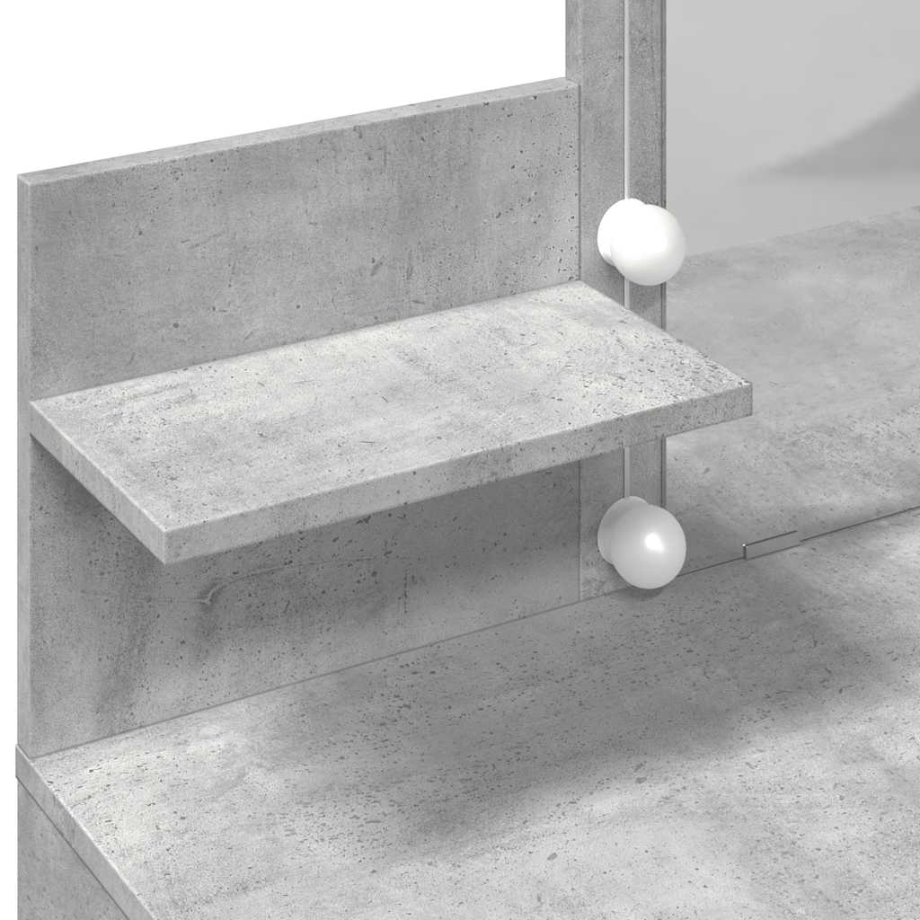 Schminktisch mit LED-Beleuchtung Betongrau 100x40x130 cm