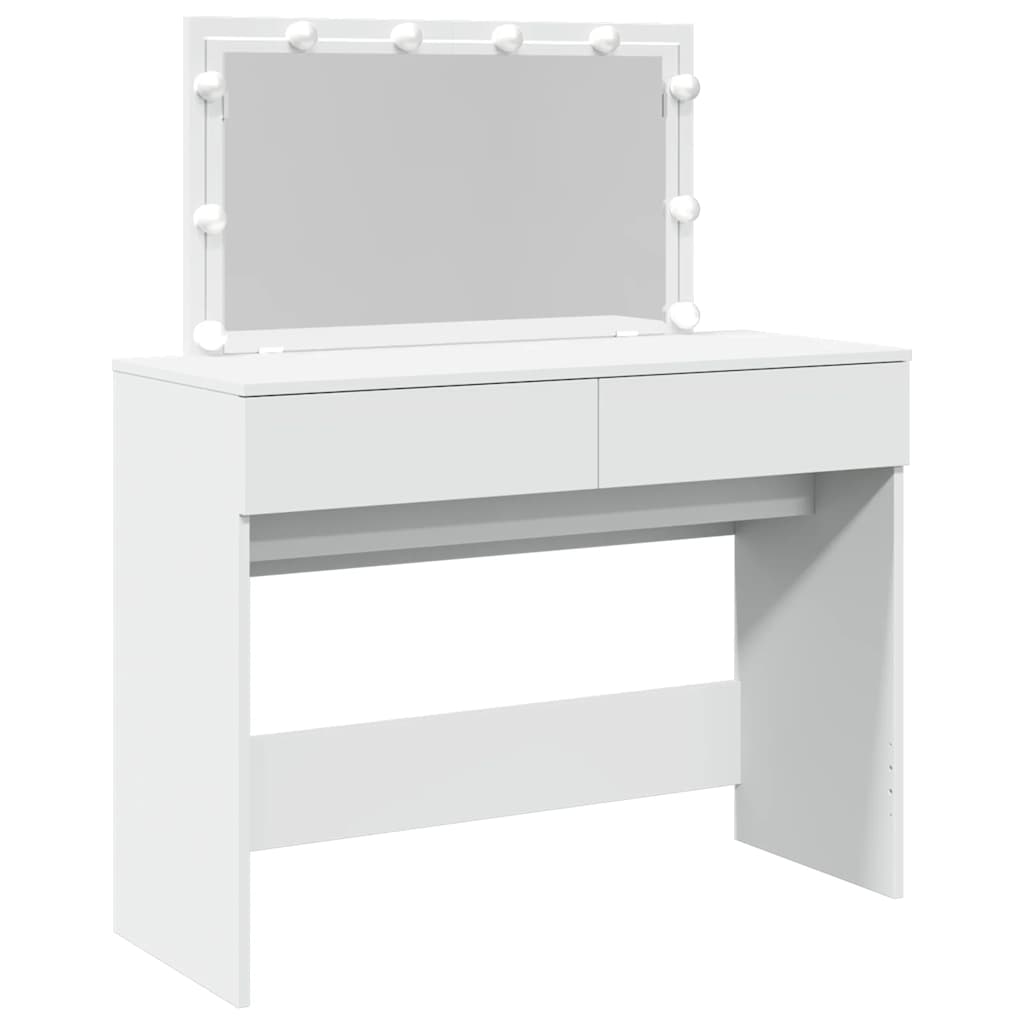 Schminktisch mit LED-Beleuchtung Weiß 100x40x120 cm