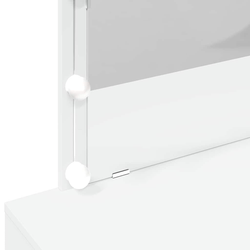 Schminktisch mit LED-Beleuchtung Weiß 100x40x120 cm