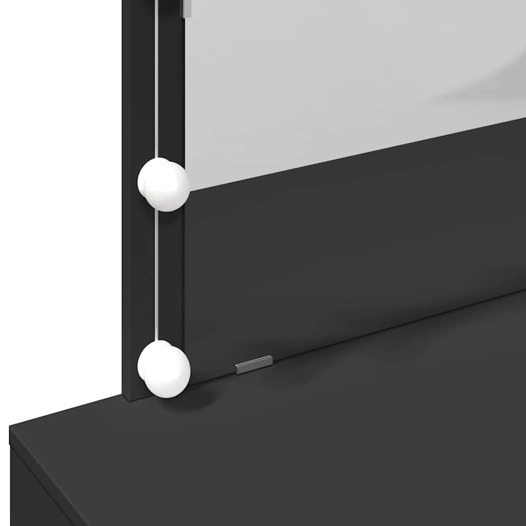Schminktisch mit LED-Beleuchtung Schwarz 100x40x120 cm