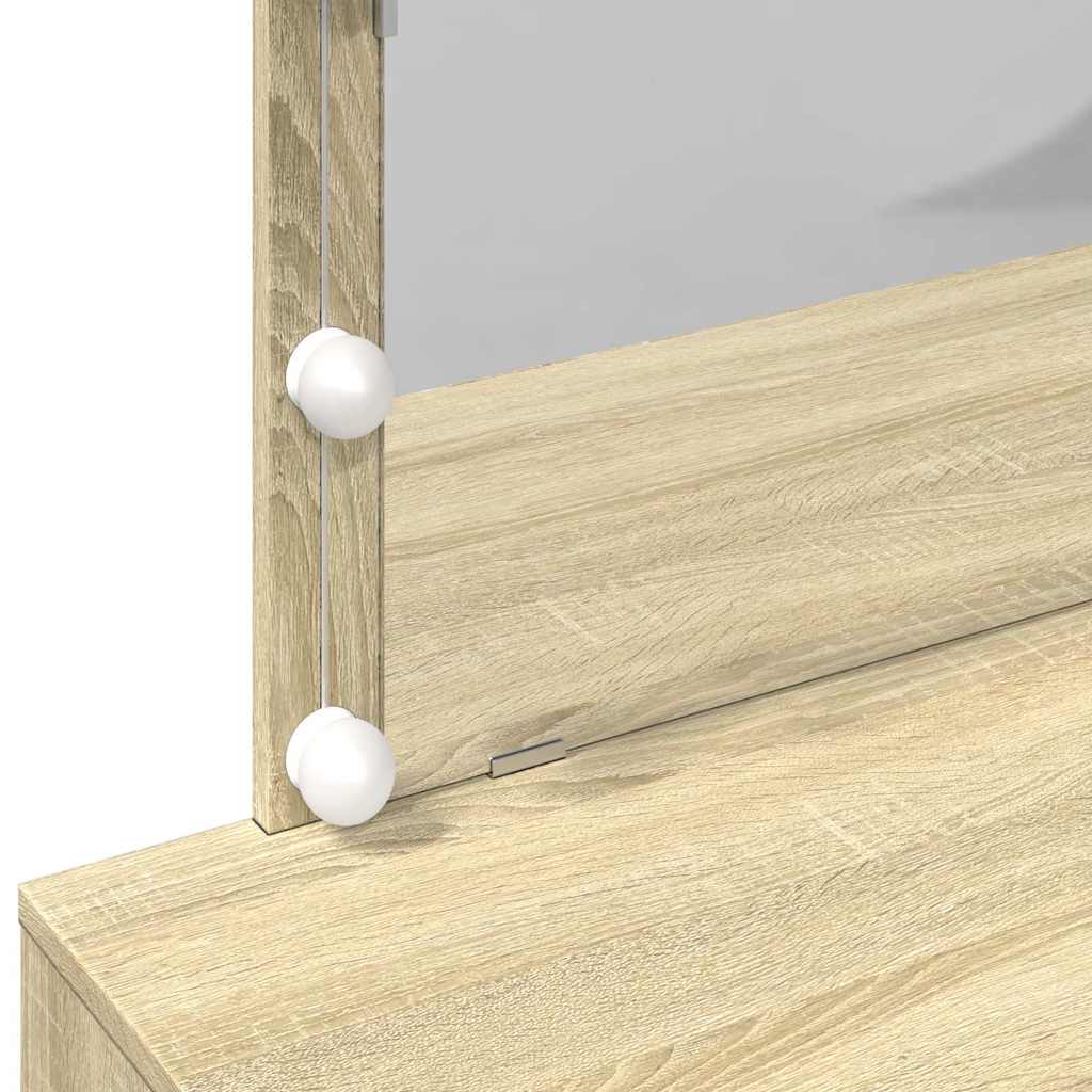 Schminktisch mit LED-Beleuchtung Sonoma-Eiche 100x40x120 cm