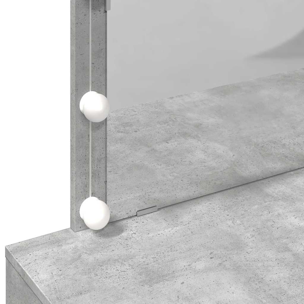 Schminktisch mit LED-Beleuchtung Betongrau 100x40x120 cm