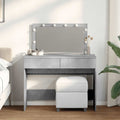 Schminktisch mit LED-Beleuchtung Betongrau 100x40x120 cm