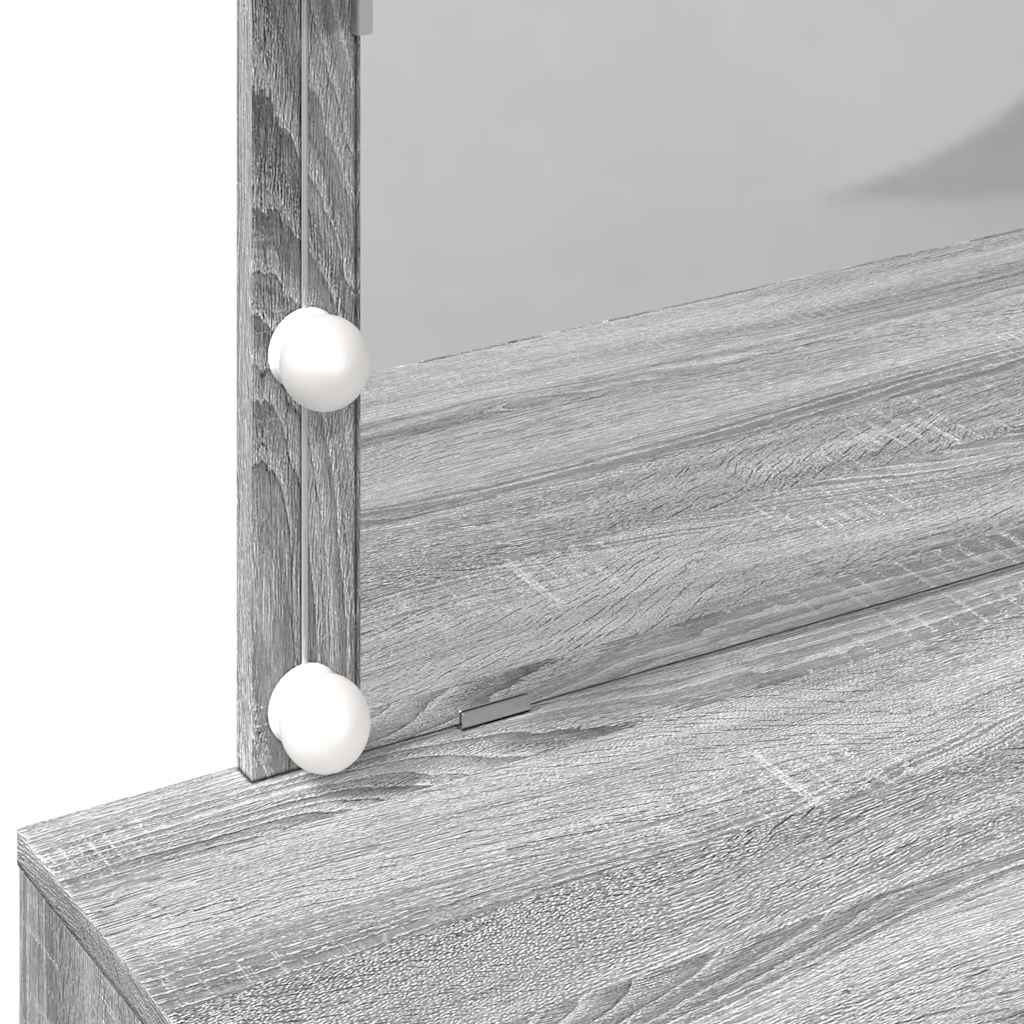 Schminktisch mit LED-Beleuchtung Grau Sonoma 100x40x120 cm