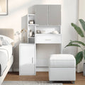 Schminktisch mit Schrank Weiß 80x35x132 cm