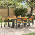 Garten Essgruppe 9 pcs Schwarz Massivholz Akazie