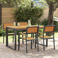 Garten Essgruppe 5 pcs Schwarz Massivholz Akazie
