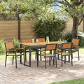 Garten Essgruppe 7 pcs Schwarz Massivholz Akazie