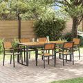 Garten Essgruppe 7 pcs Schwarz Massivholz Akazie