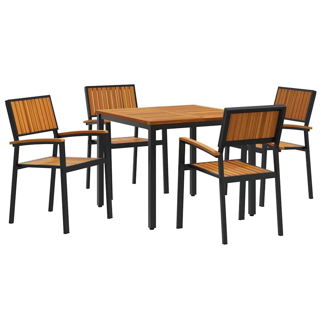 Garten Essgruppe 5 pcs Schwarz Massivholz Akazie