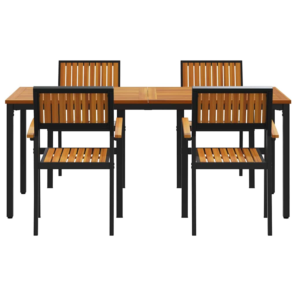 Garten Essgruppe 5 pcs Schwarz Massivholz Akazie