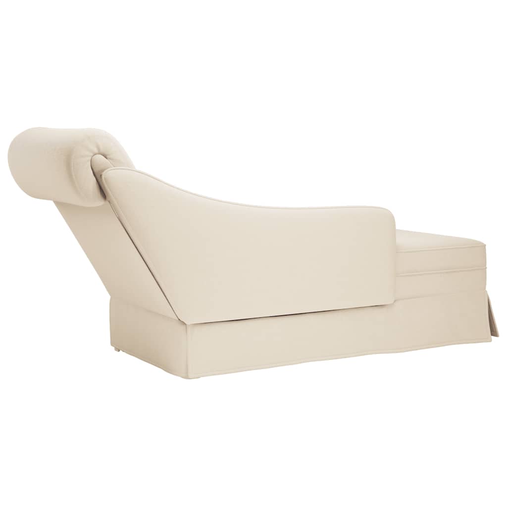 Chaiselongue mit Nackenrolle und Rechter Armlehne Leinen