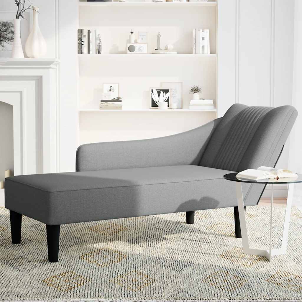 Chaiselongue mit Rechter Armlehne Dunkelgrau Stoff