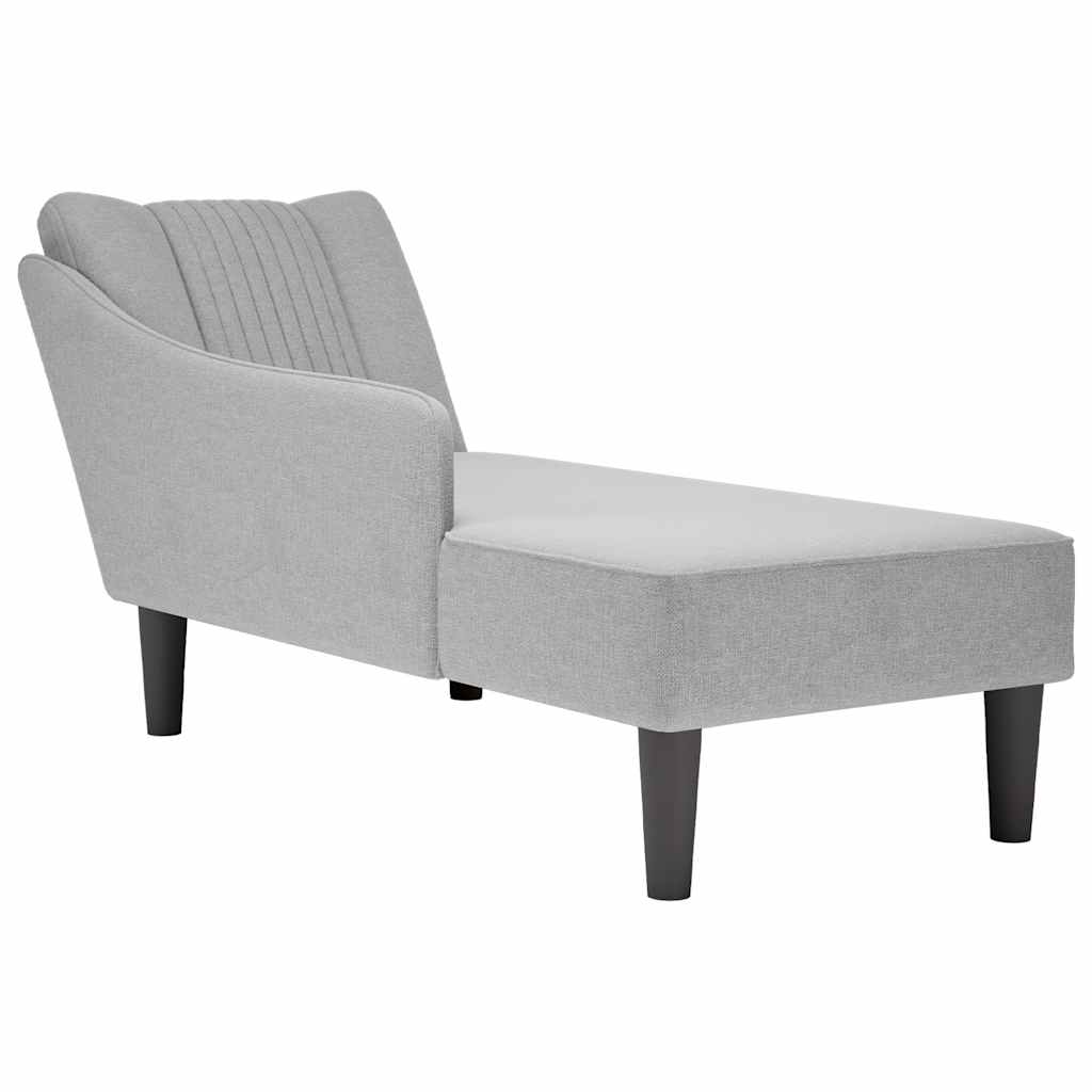 Chaiselongue mit Rechter Armlehne Wolkengrau Stoff