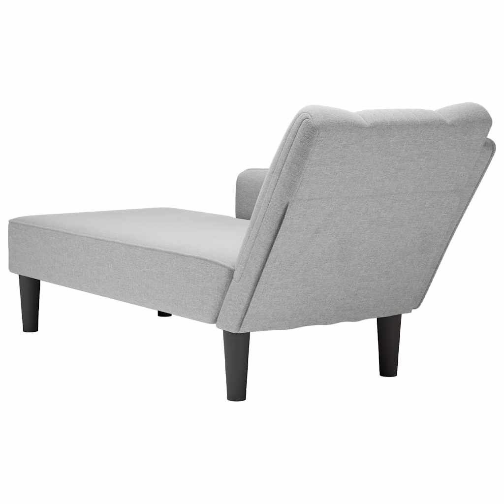 Chaiselongue mit Rechter Armlehne Wolkengrau Stoff