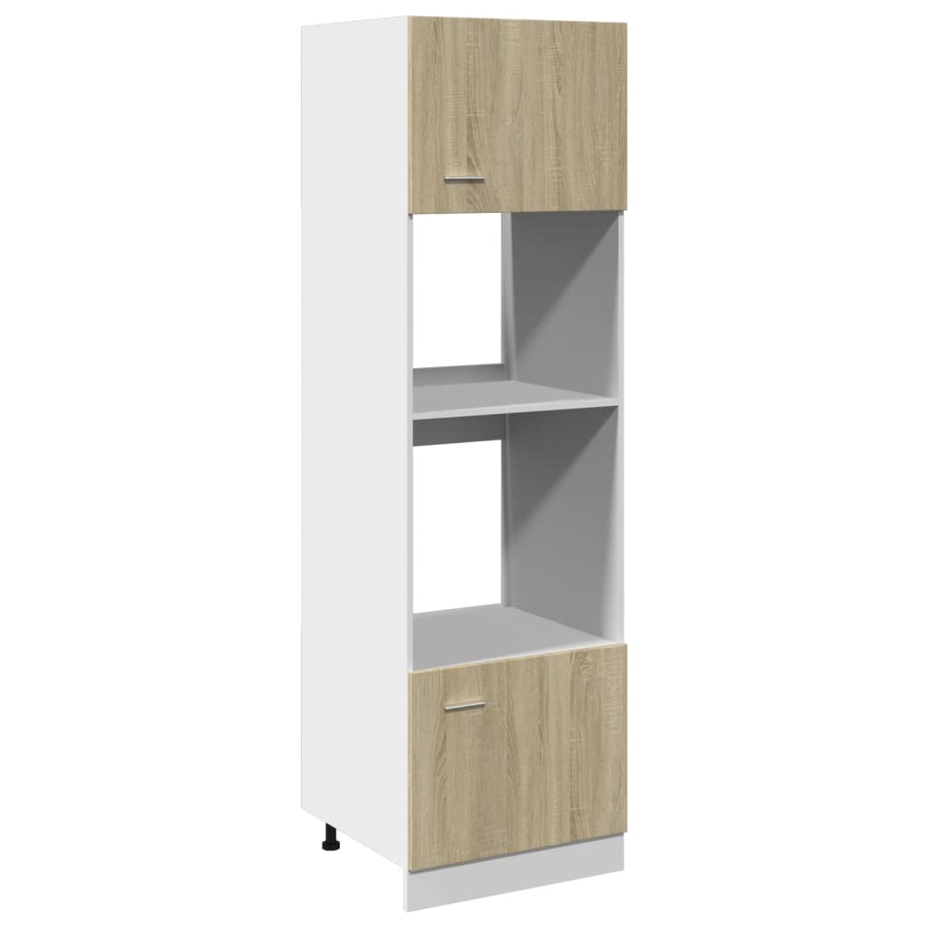 Mikrowellenumbauschrank Lyon Sonoma-Eiche 60x57x207 cm Holzwerkstoff