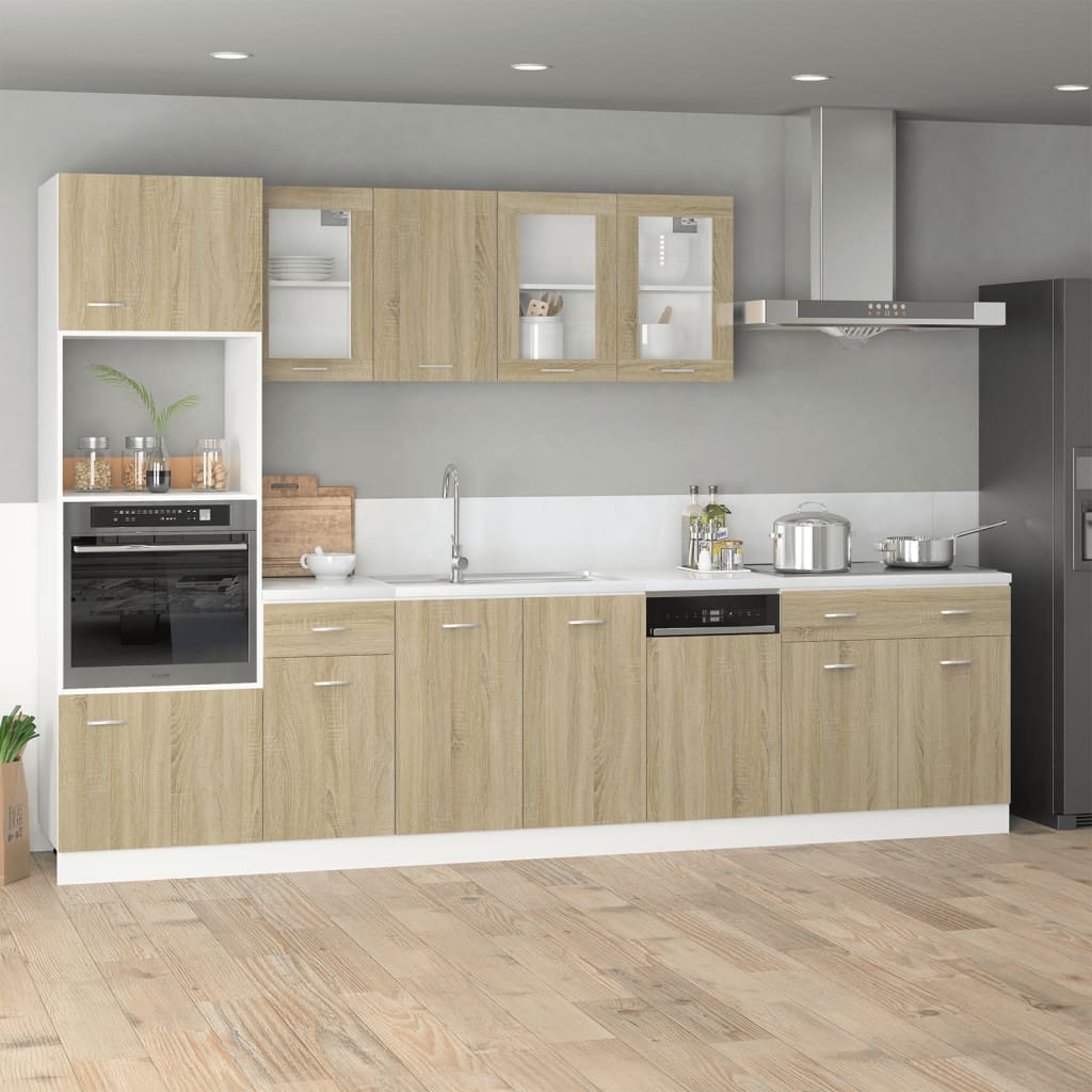 Mikrowellenumbauschrank Lyon Sonoma-Eiche 60x57x207 cm Holzwerkstoff