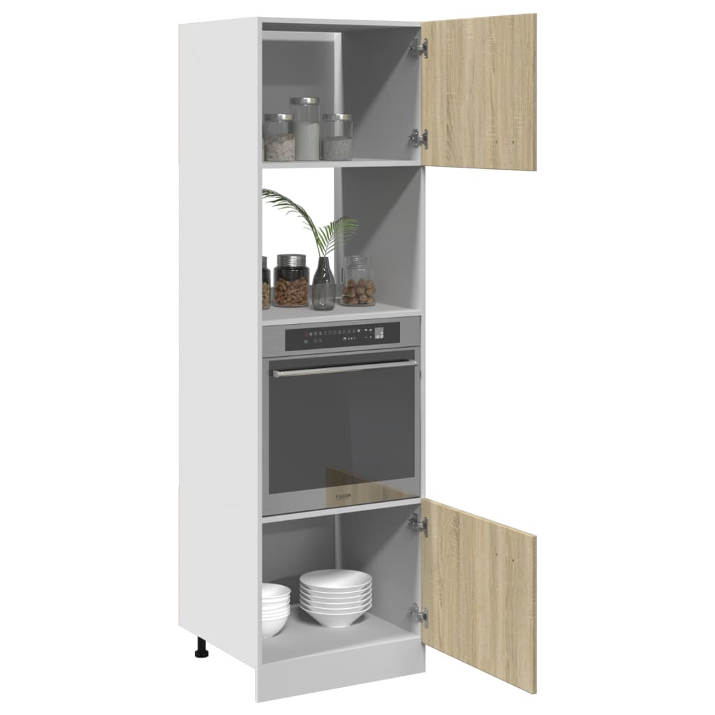 Mikrowellenumbauschrank Lyon Sonoma-Eiche 60x57x207 cm Holzwerkstoff