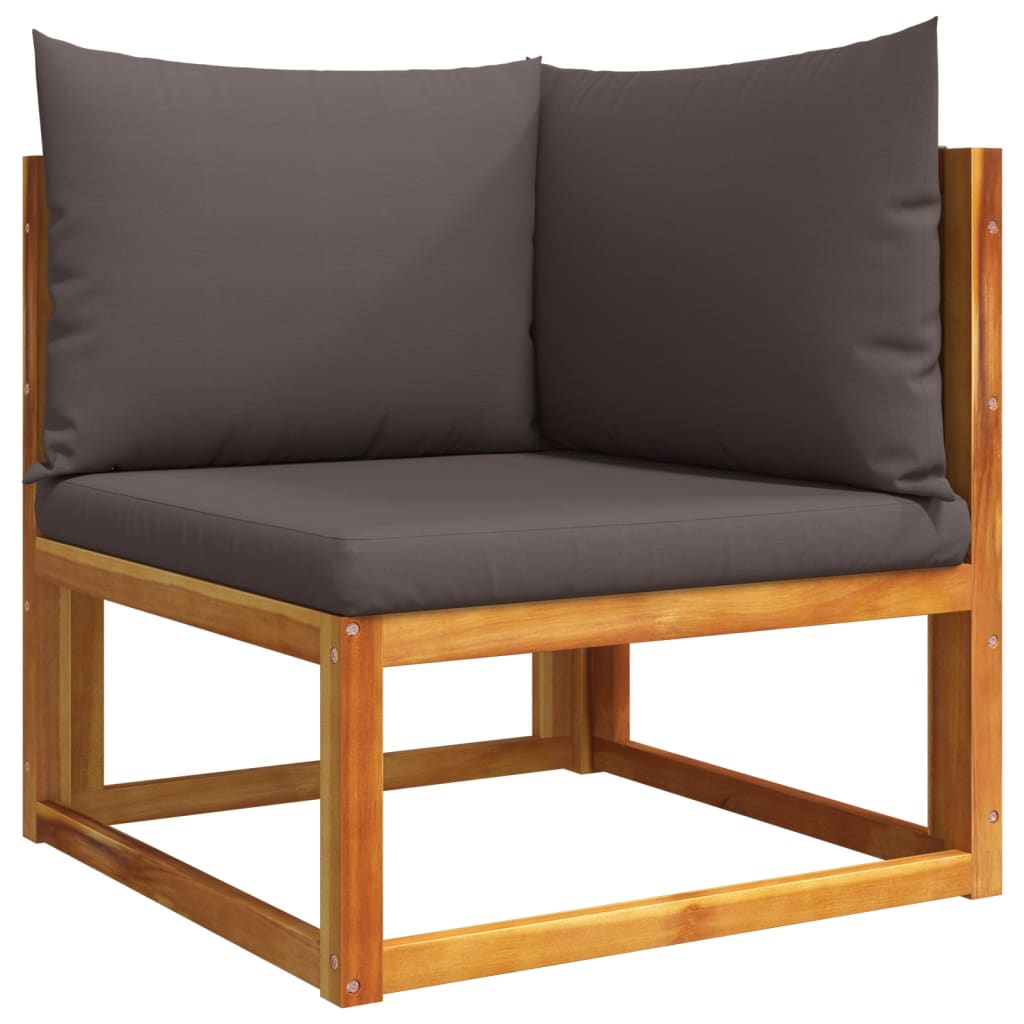 6-tlg. Gartensofa-Set mit Kissen Holz Akazie & Seil