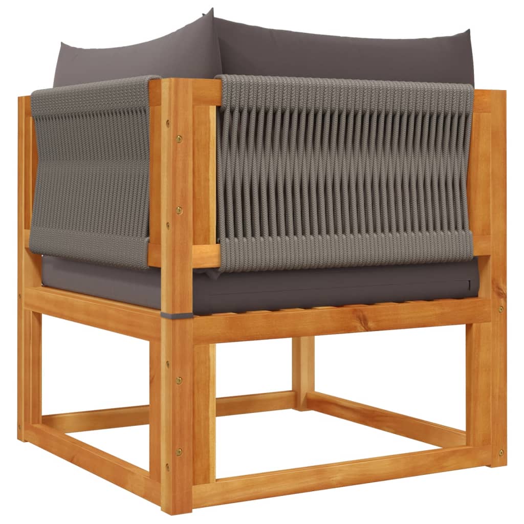 4-tlg. Gartensofa-Set mit Kissen Holz Akazie & Seil