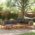 8-tlg. Gartensofa-Set mit Kissen Holz Akazie & Seil