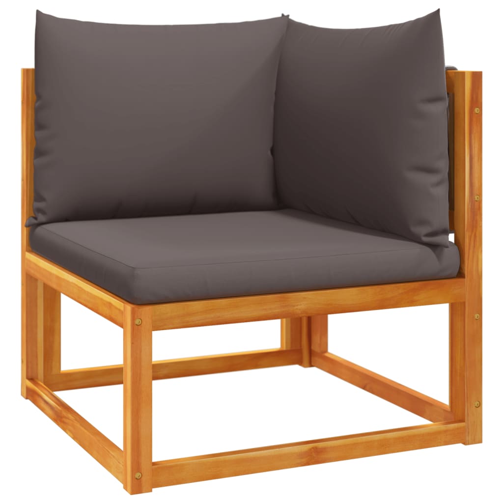 9-tlg. Gartensofa-Set mit Kissen Holz Akazie & Seil