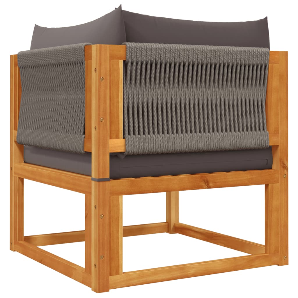 5-tlg. Gartensofa-Set mit Kissen Holz Akazie & Seil