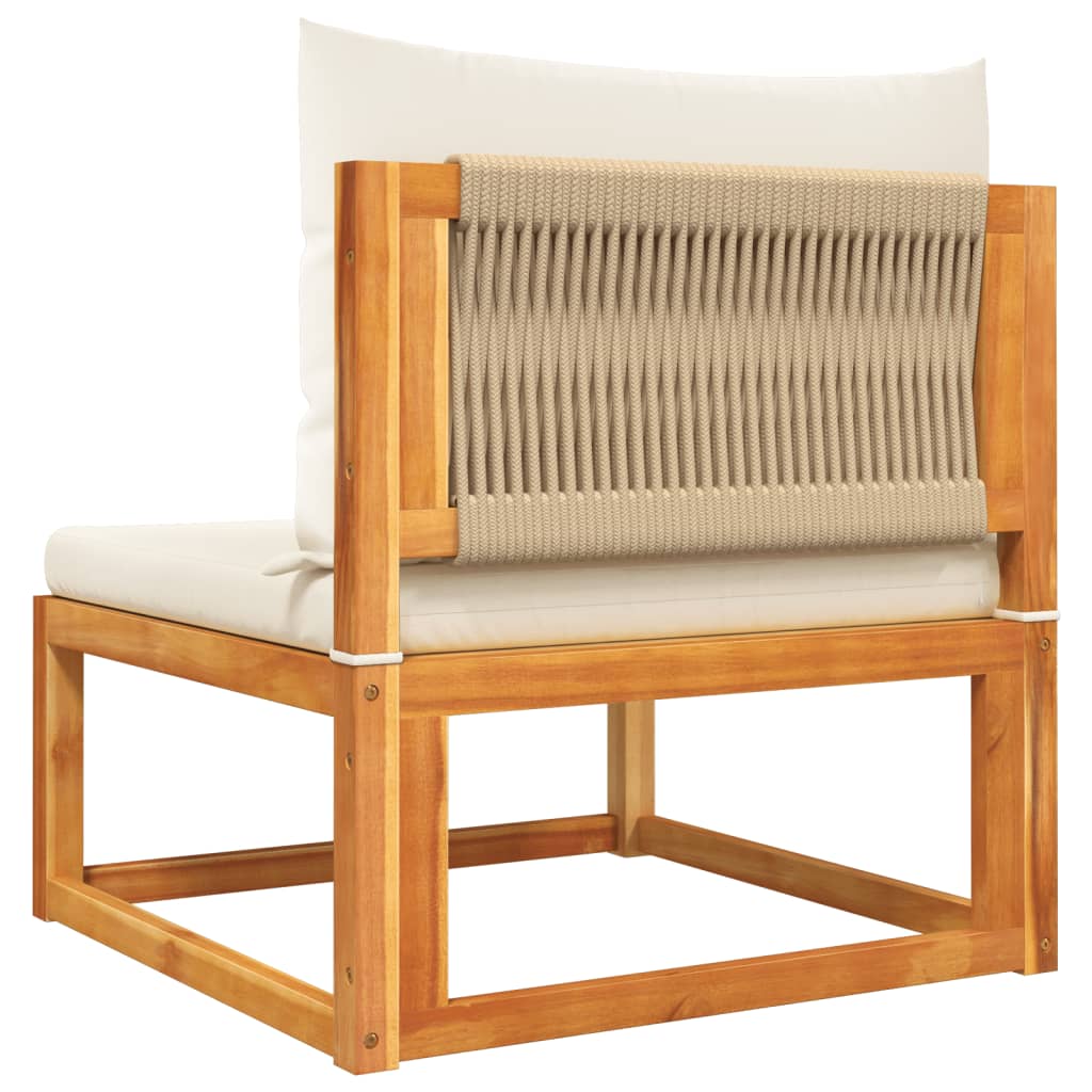 4-tlg. Gartensofa-Set mit Kissen Holz Akazie & Seil