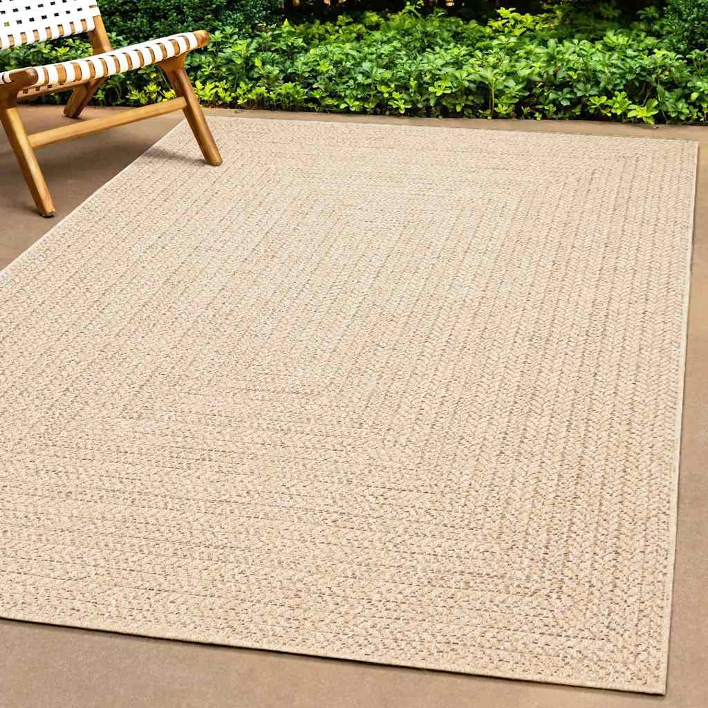 Teppich ZIZUR Beige 80x150 cm Jute-Optik Indoor und Outdoor