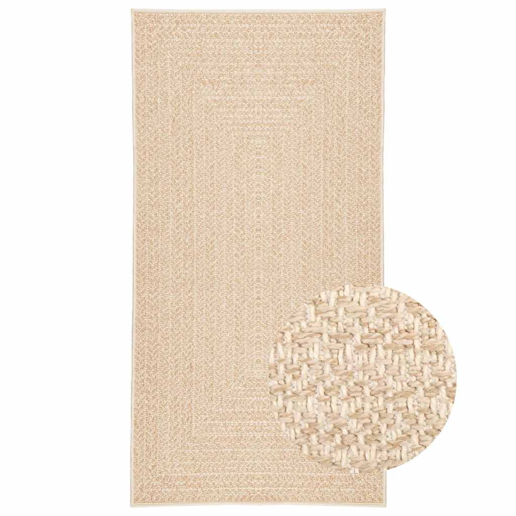 Teppich ZIZUR Beige 80x150 cm Jute-Optik Indoor und Outdoor