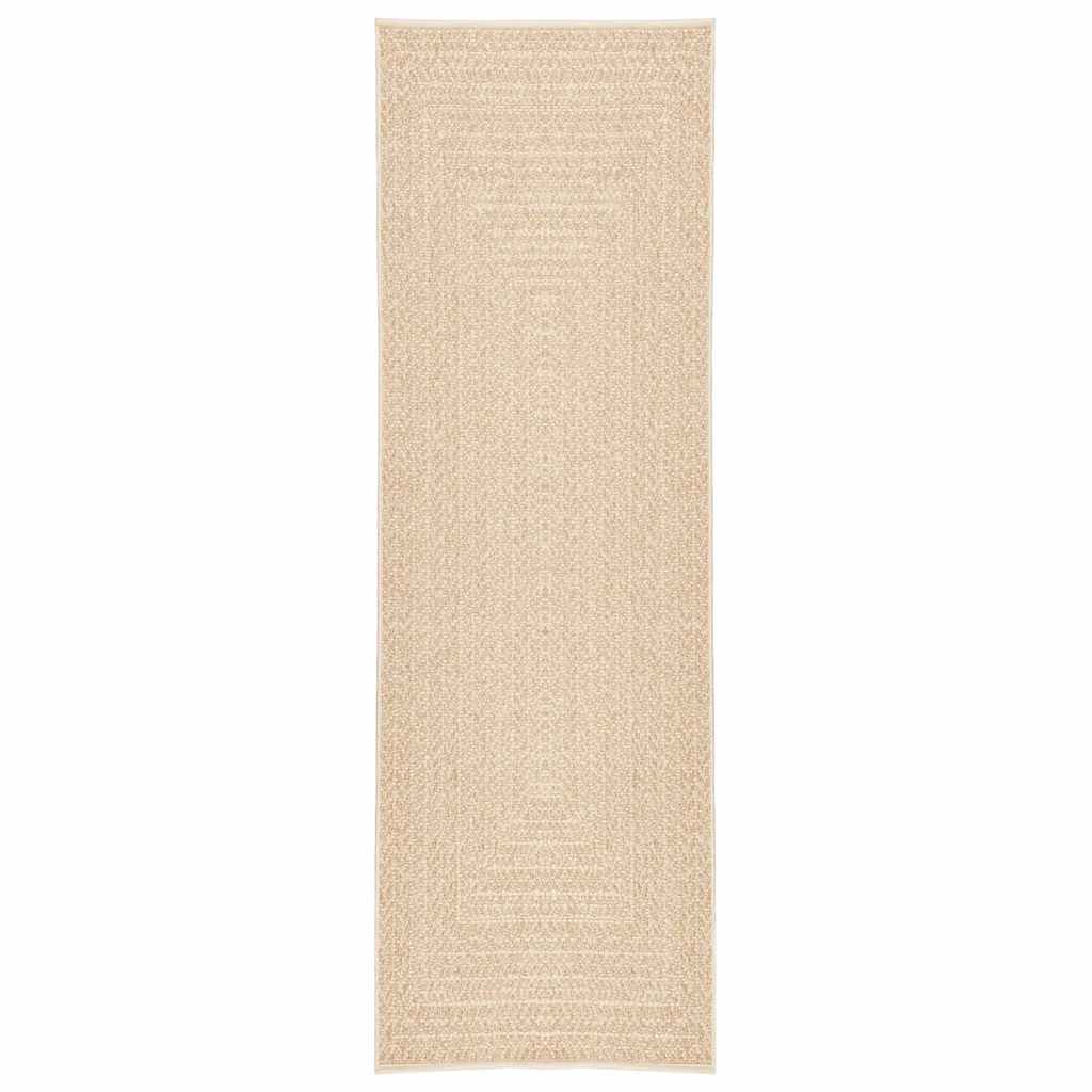 Teppich ZIZUR Beige 80x250 cm Jute-Optik Indoor und Outdoor