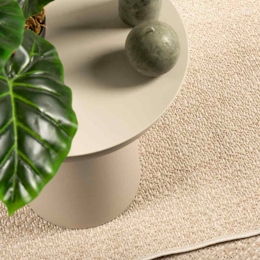 Teppich ZIZUR Beige 120x120 cm Jute-Optik Indoor und Outdoor