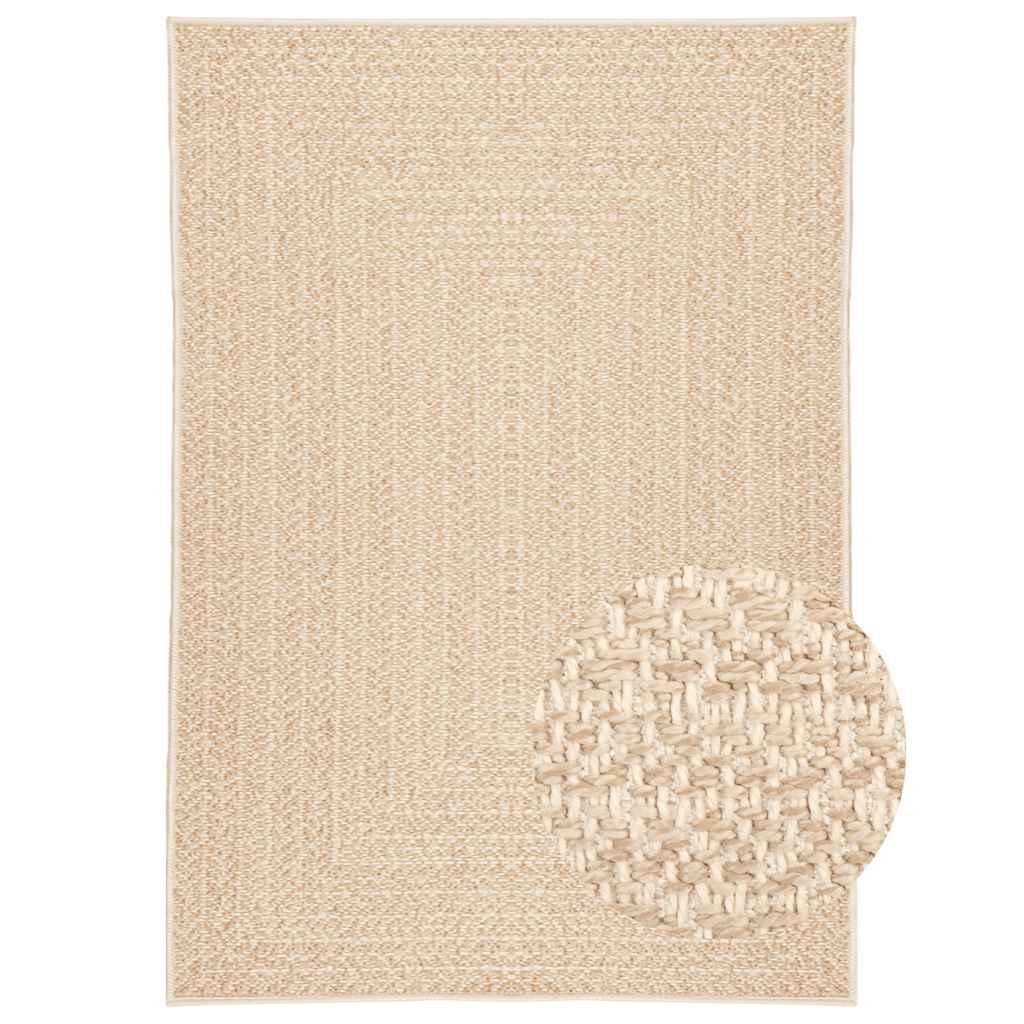 Teppich ZIZUR Beige 140x200 cm Jute-Optik Indoor und Outdoor