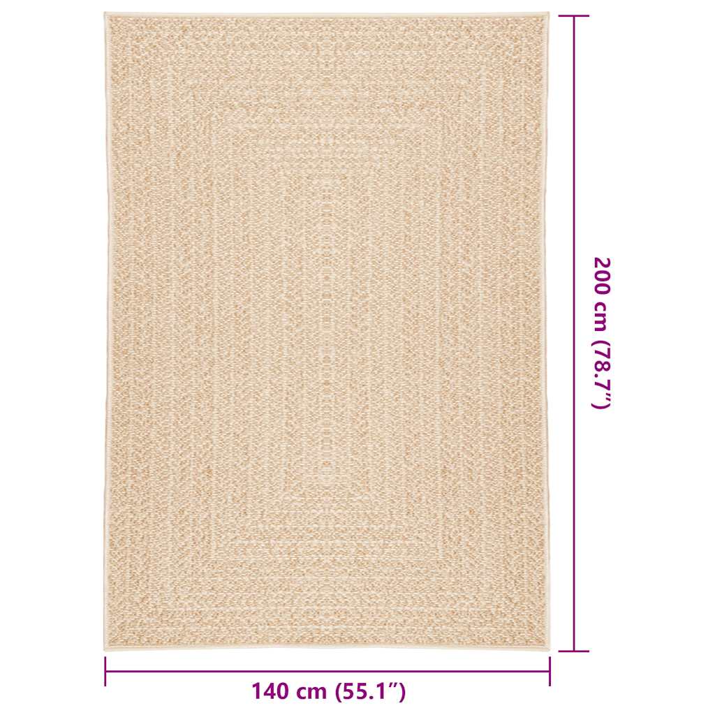 Teppich ZIZUR Beige 140x200 cm Jute-Optik Indoor und Outdoor