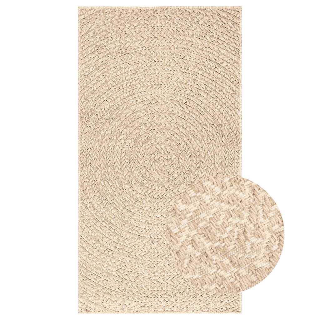 Teppich ZIZUR Beige 60x110 cm Jute-Optik Indoor und Outdoor