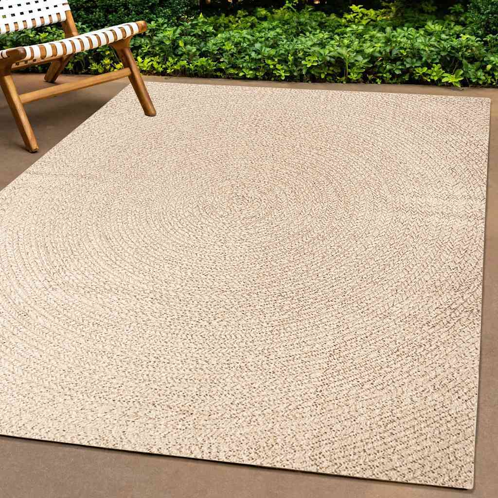 Teppich ZIZUR Beige 80x150 cm Jute-Optik Indoor und Outdoor