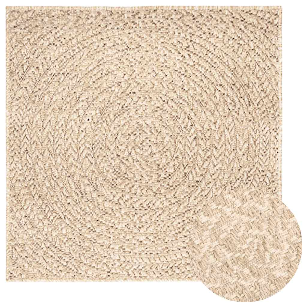 Teppich ZIZUR Beige 120x120 cm Jute-Optik Indoor und Outdoor