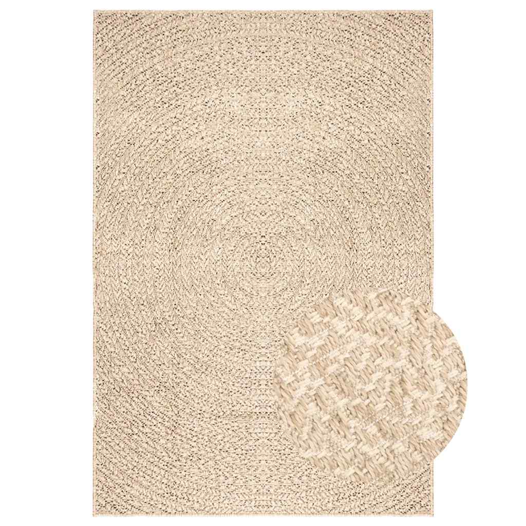 Teppich ZIZUR Beige 120x170 cm Jute-Optik Indoor und Outdoor