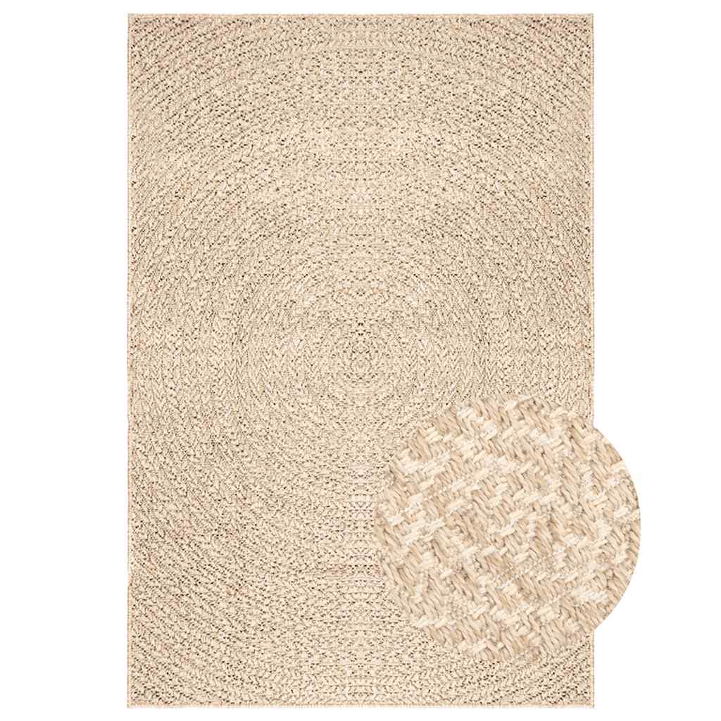 Teppich ZIZUR Beige 200x290 cm Jute-Optik Indoor und Outdoor