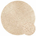 Teppich ZIZUR Beige Ø 120 cm Jute-Optik Indoor und Outdoor