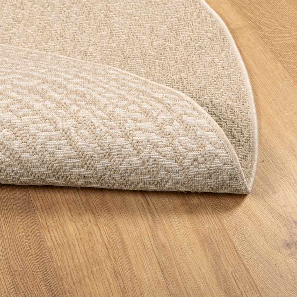 Teppich ZIZUR Beige Ø 120 cm Jute-Optik Indoor und Outdoor