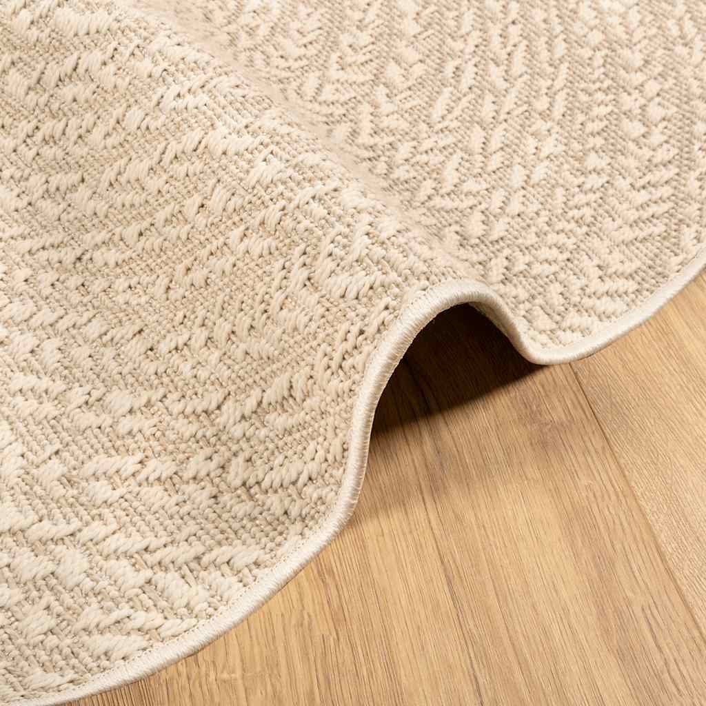 Teppich ZIZUR Beige Ø 160 cm Jute-Optik Indoor und Outdoor