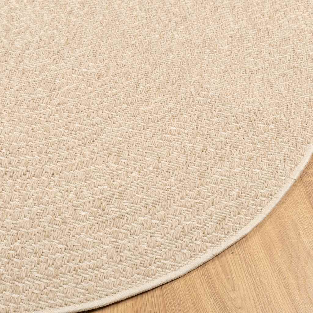 Teppich ZIZUR Beige Ø 160 cm Jute-Optik Indoor und Outdoor