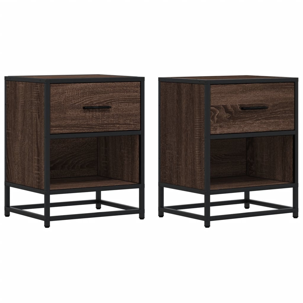 Nachttische 2 Stk. Braun Eichen-Optik 40x31x50 cm Holzwerkstoff