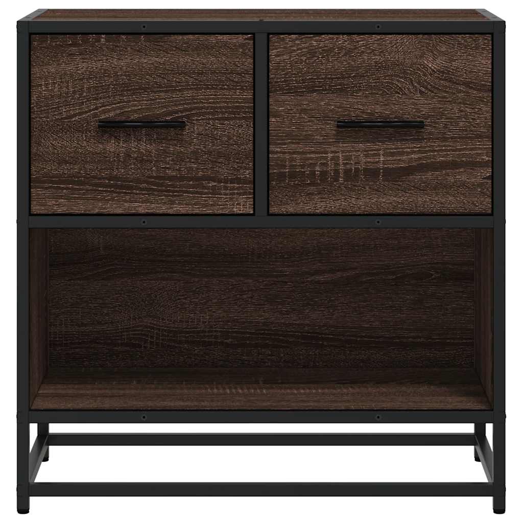 Nachttisch Braun Eichen-Optik 60x31x60 cm Holzwerkstoff Metall