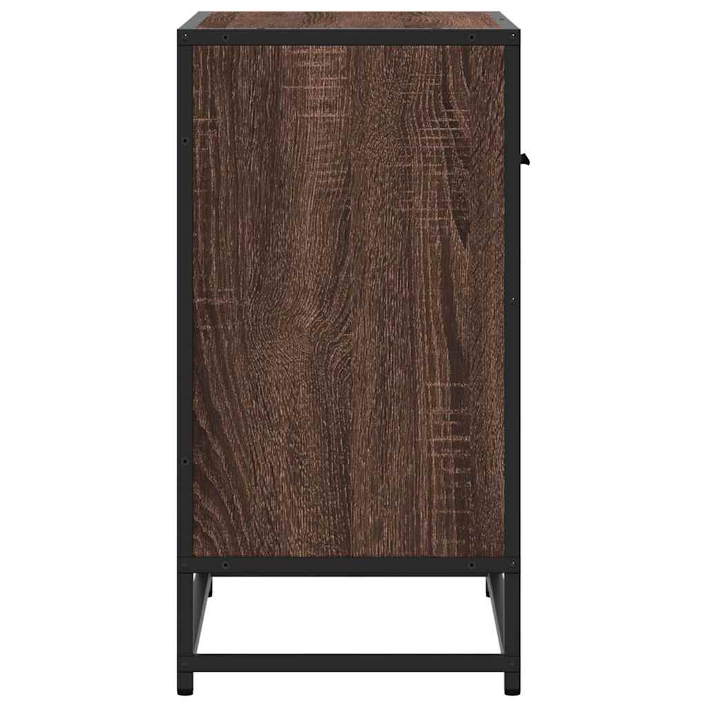 Nachttisch Braun Eichen-Optik 60x31x60 cm Holzwerkstoff Metall